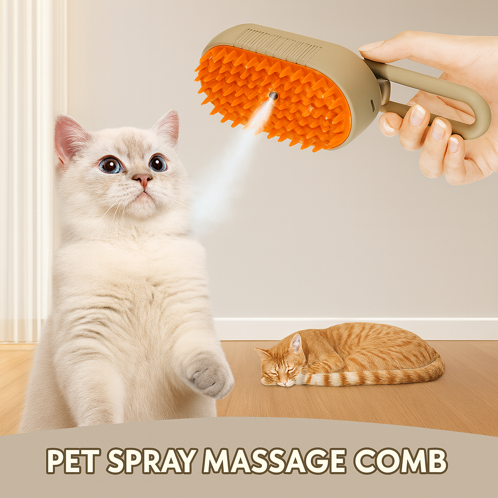 4-in-1 Steam Grooming Brush for Cats & Dogs