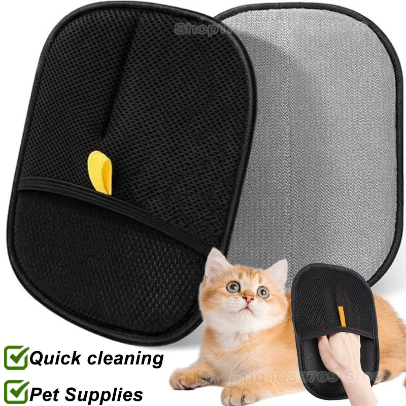 Reusable Pet Hair Remover Gloves – Dog & Cat Grooming Mitt for Shedding