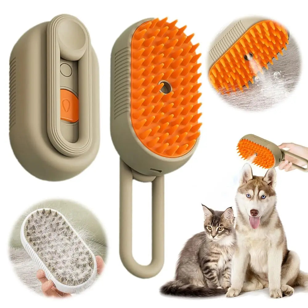 4-in-1 Steam Grooming Brush for Cats & Dogs
