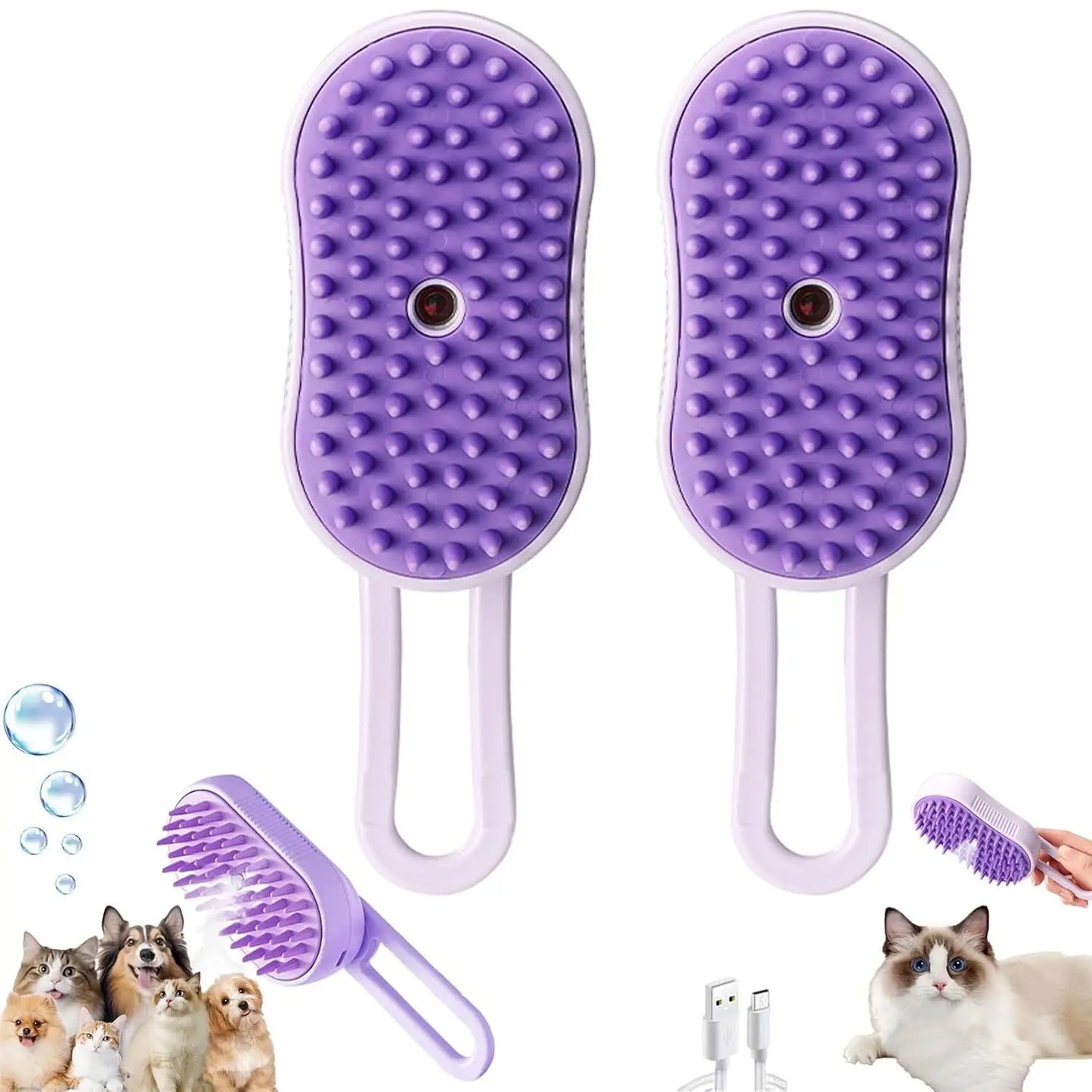 4-in-1 Steam Grooming Brush for Cats & Dogs