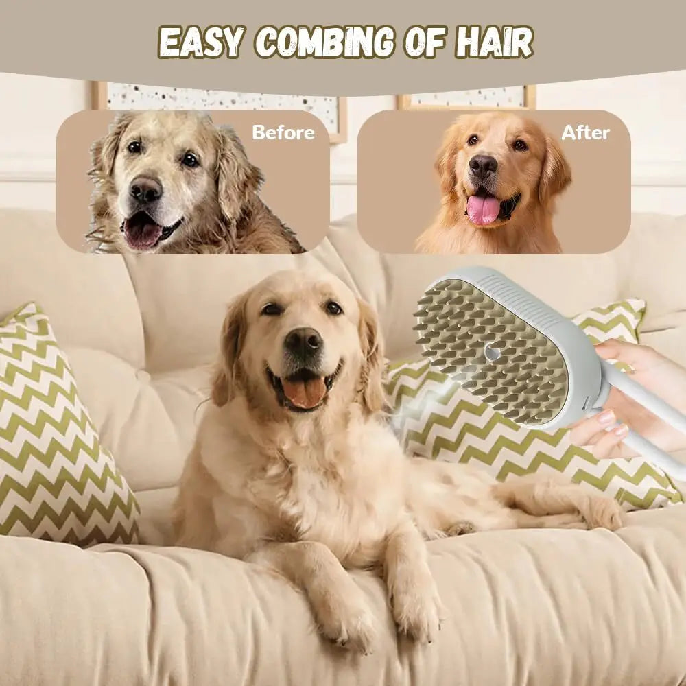 4-in-1 Steam Grooming Brush for Cats & Dogs