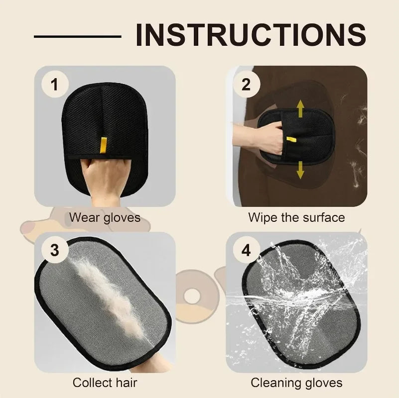 Reusable Pet Hair Remover Gloves – Dog & Cat Grooming Mitt for Shedding